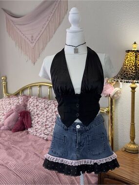 Y2K Black Office Siren Vest